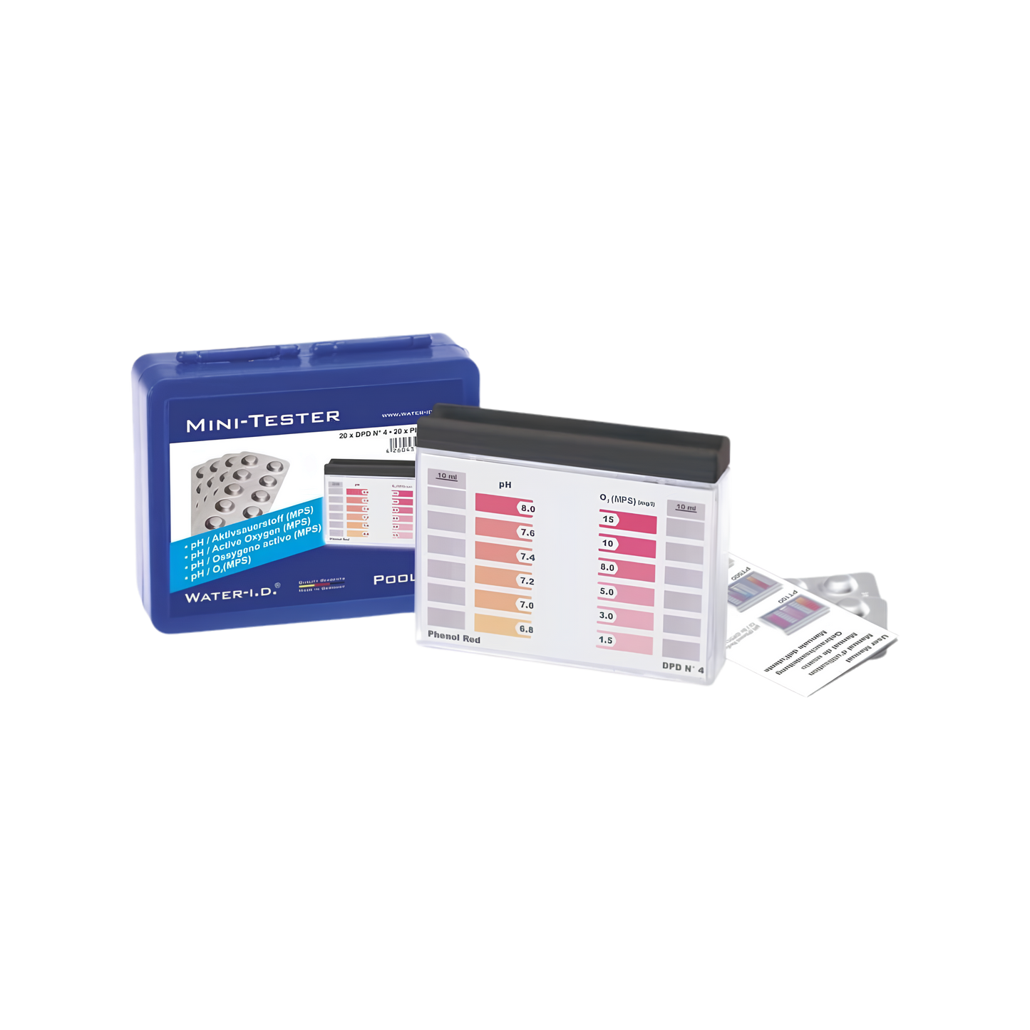 Mini tester apa piscina pH si oxigen activ 10ml