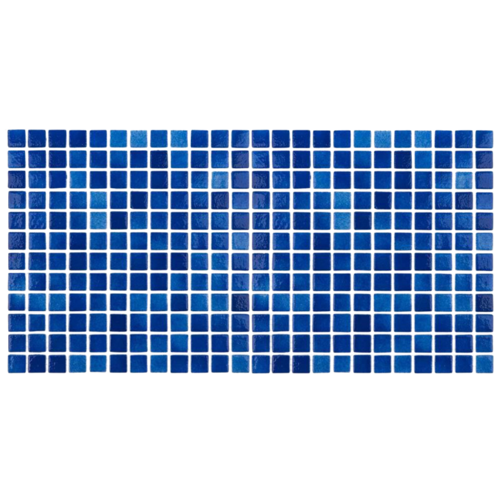 Mozaic sticla Niebla Marin antiderapant, suport polybond, 2.5x2.5 cm, cutie 2mp