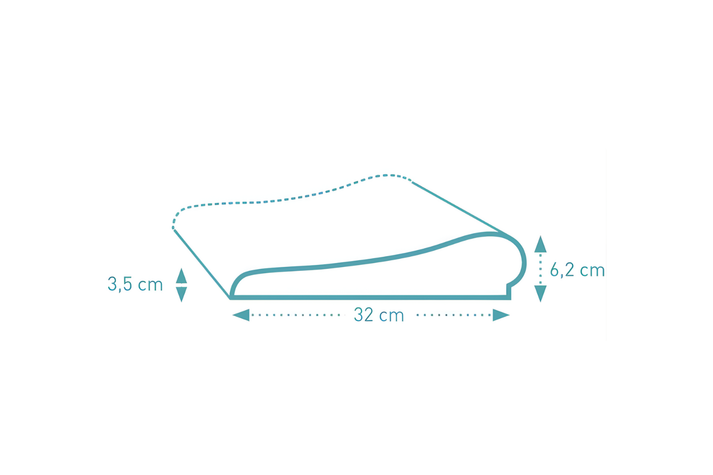 Bordura curbata Rustique Bullée, 50x32 cm