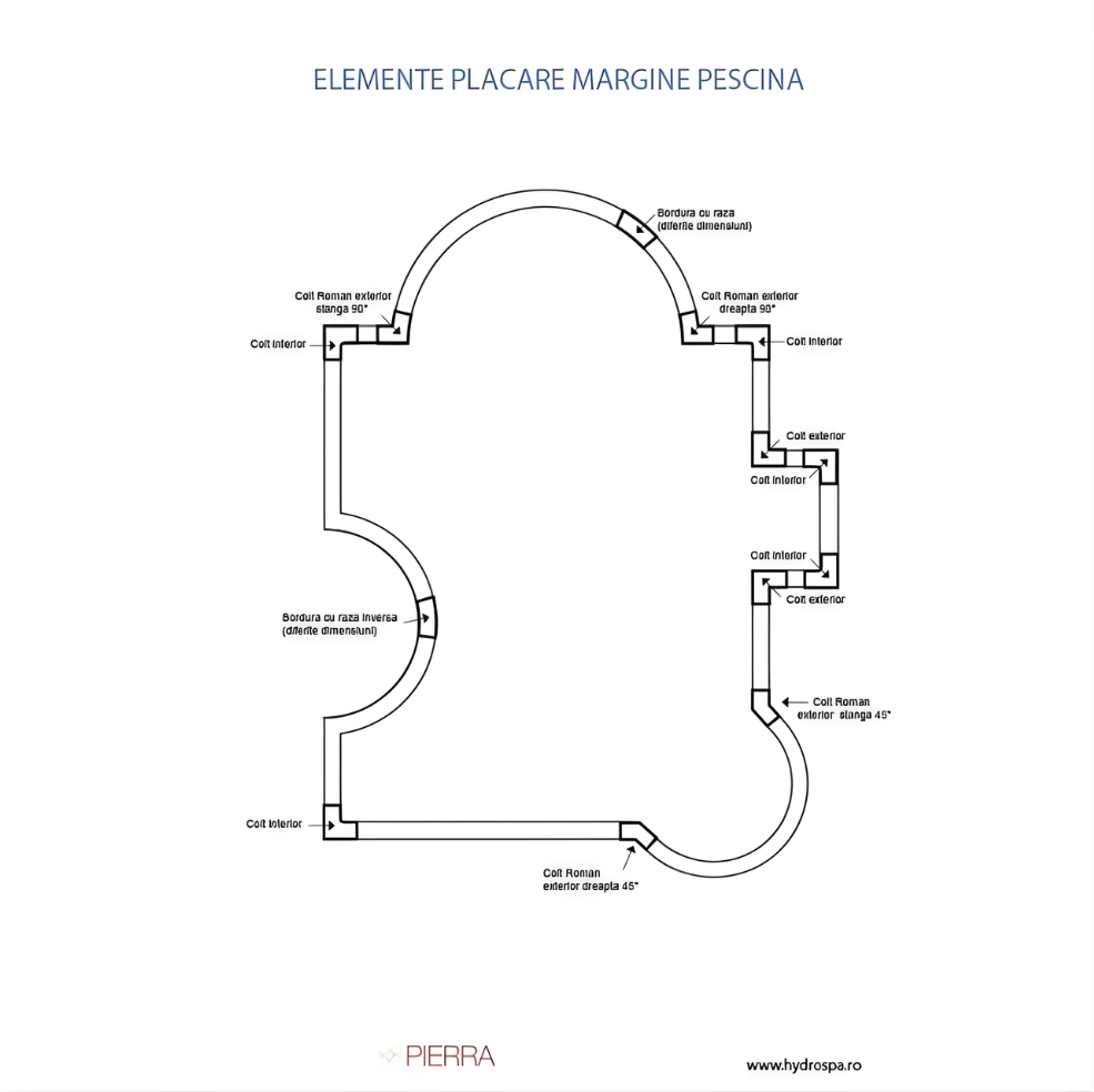 Bordura plata Rustique Bullée, 50x33 cm