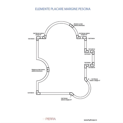 Bordura plata Rustique Bullée, 50x33 cm