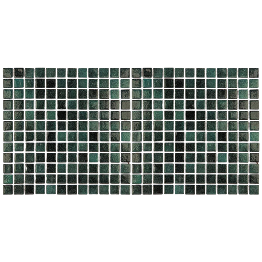 Mozaic piscina sticla Metallum Green, suport polybond, 2.5x2.5 cm, cutie 2mp