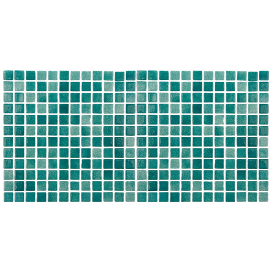 Mozaic sticla Niebla Verde Turquesa, suport polybond, 2.5x2.5 cm, cutie 2mp