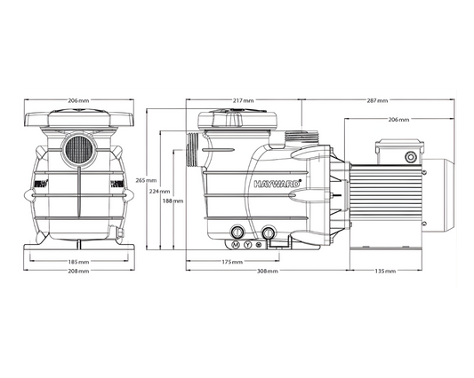 Pompa piscina Powerline 1.00 CP IE2 Hayward