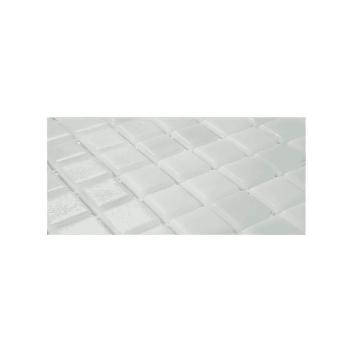 Mozaic piscina sticla Alb antiderapant, suport polybond, 2.5x2.5 cm, cutie 2mp