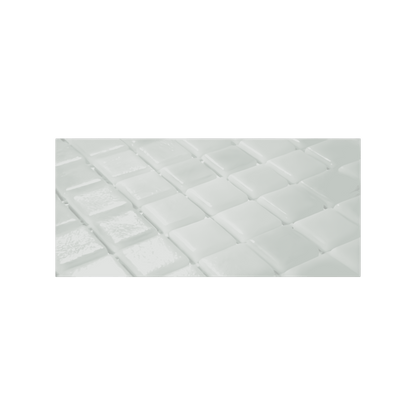 Mozaic piscina sticla Alb antiderapant, suport polybond, 2.5x2.5 cm, cutie 2mp