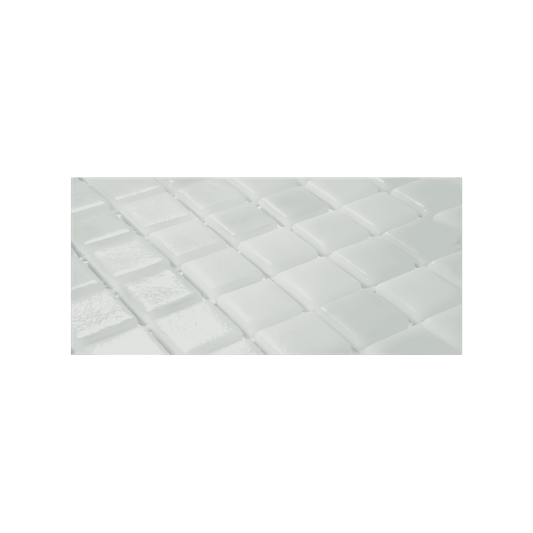 Mozaic piscina sticla Alb antiderapant, suport polybond, 2.5x2.5 cm, cutie 2mp