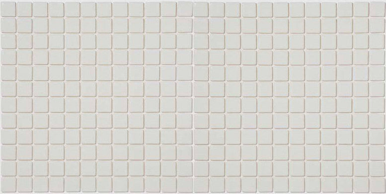 Mozaic piscina sticla Claro alb, suport polybond, 2.5x2.5 cm, cutie 2mp