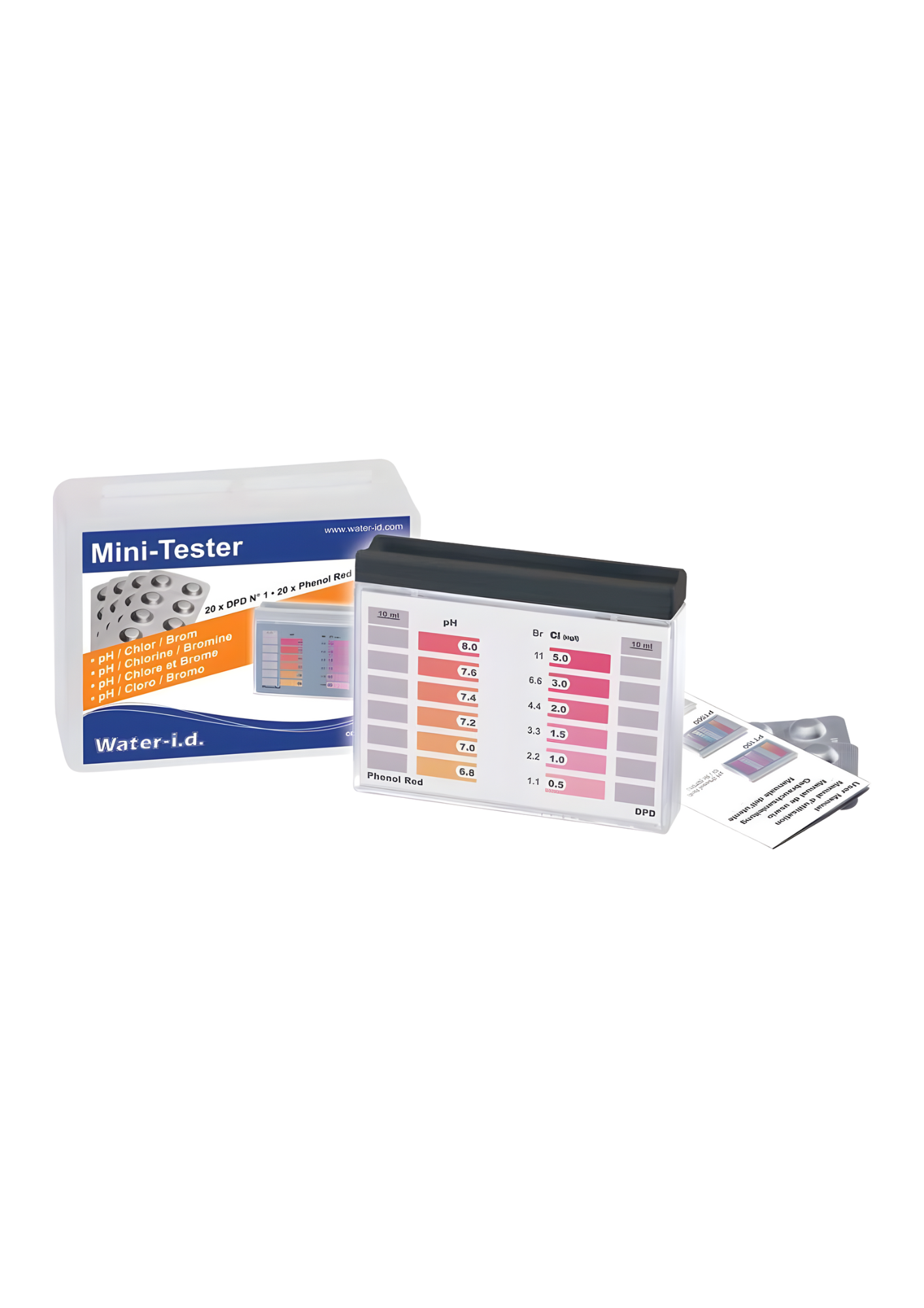 Mini tester apa piscina pH / Clor / Brom 10ml